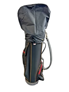 Arnold Palmer Vintage Cart Golf Bag Black Gray Red 15 Divider Rain Cover 8988K1G - Picture 1 of 9