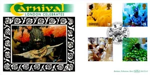 GB FDC August 1998 Carnivals. Benham BLCS145. Notting Hill, W11 p/m. Cat £15 - Picture 1 of 1
