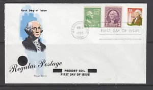 US Sc 2149 combo FDC, 1985 18c Washington coil, Fluegel cachet, unaddressed - Picture 1 of 1