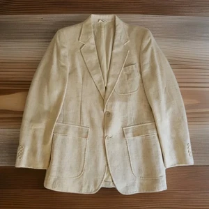 Blazer de lino Le Tigre abrigo deportivo crema ventilación única Miami Vice para hombre talla 40R de colección - Imagen 1 de 10