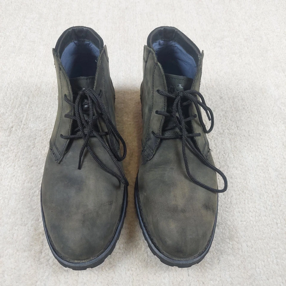 Mark Nason Loretto Zapato Hombres 9.5 Negro Gamuza Cuero Tobillo Chukka Diseñador Botas  Foto 1 de 4