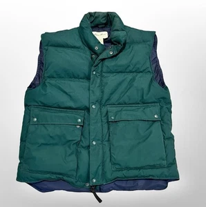 Eddie Bauer Down Vest Mens Large Green Puffer Goose Down Insulated Outdoor 90s - Picture 1 of 9