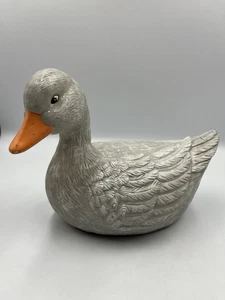 1980er Vintage Scioto Keramik Gans Figur Bauernhof Deko Antik Sammlerstück ANSEHEN - Bild 1 von 24
