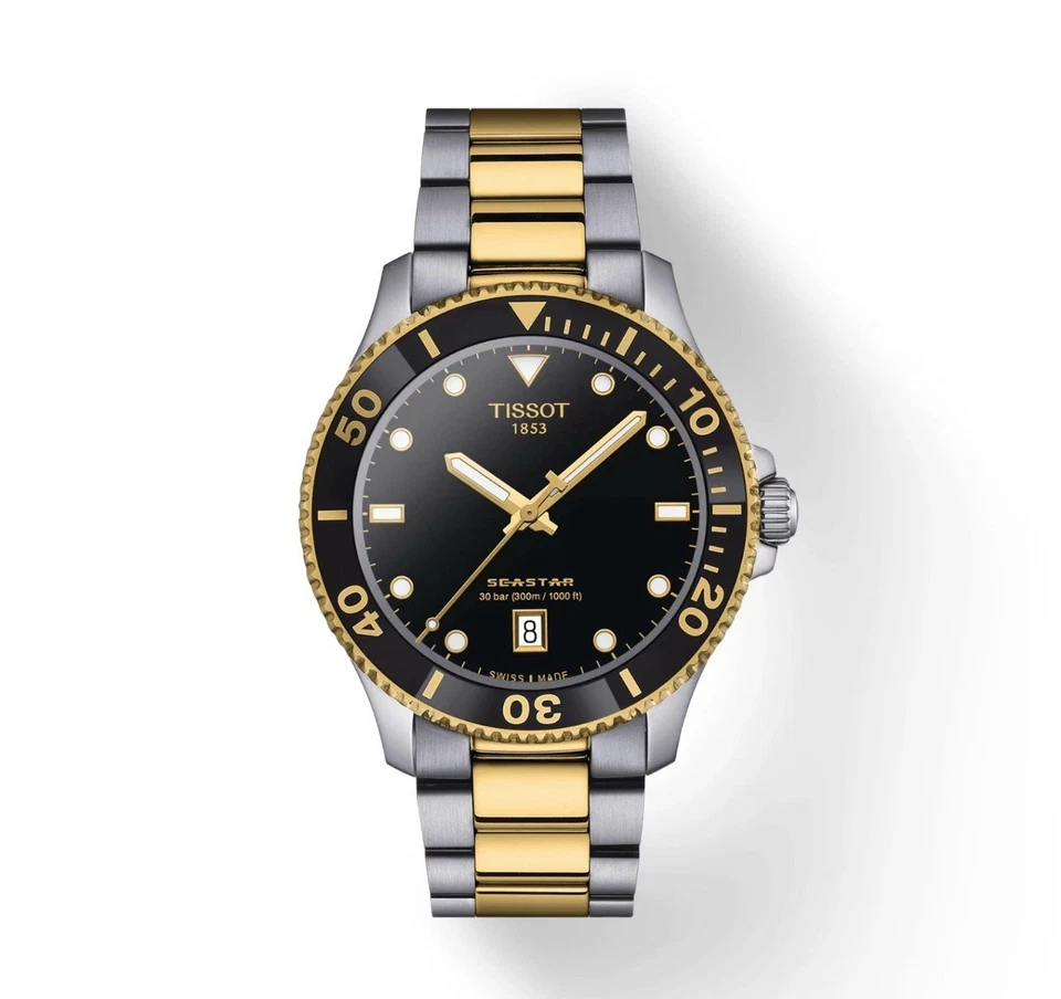 NEW AUTHENTIC TISSOT SEASTAR 1000 40MM QUARTZ TWO TONE WATCH T120.410.22.051.00 - image 1 of 4