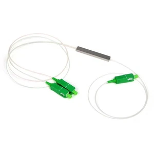 Mini Splitter Fibra Ottica PLC 1x2 SC APC FTTH 0,9mm Mini Tubo Acciaio 1m Sdoppiatore - Foto 1 di 5
