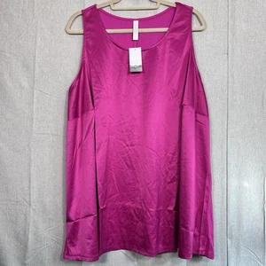 Cacique Damen Übergröße 26/28 Satin & geripptes Schlaf-Top neu mit Etikett Lane Bryant (J) - Bild 1 von 7