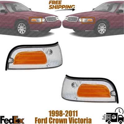 Ford Crown Victoria 1998-2011 Corner Lamp Set RH & LH | FO2521147, FO2520147 | - Image 1 of 4
