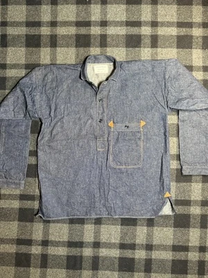 Warehouse 日本 Greenbaum 长袖套衫牛仔衬衫 - 40 码 - 靛蓝 — 第 1/4 张图片