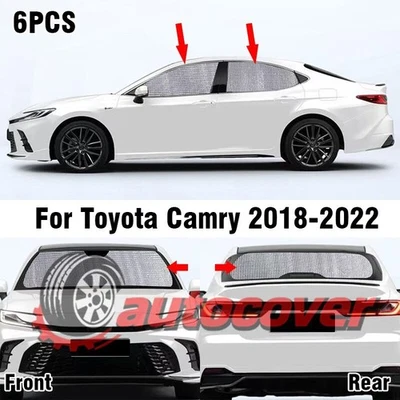 Parasol parabrisas privacidad ventana trasera delantera para Toyota Camry 2018-2022 6X Foto 1 de 4