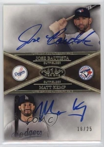 2012 Topps Tier One Dual Auto 16/25 Jose Bautista Matt Kemp #DA-BKE - Picture 1 of 3