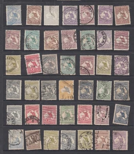 Collection of 42 Kangaroo stamps Mostly Fine Used to 5/- AUSTRALIA - Bild 1 von 4