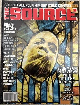 The Source Magazine Jan 2006 Biggie Tupac Jay-Z Nas Hip-Hop Icons Tribute - Image 1 of 2