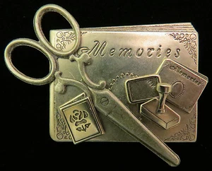 Sammelalbum Erinnerungen Stempel Pin oxidiert matt silber - Bild 1 von 1