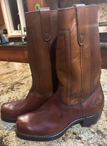 Stivali western cowboy vintage Landis anni 70 da uomo taglia 10,5-11 pelle punta quadrata - Foto 1 di 12