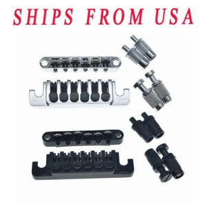 Roller Saddle Tune-o-matic Bridge TP-6 Vintage Stopbar Tailpiece Set Fits LP/SG - Picture 1 of 14
