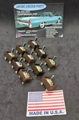NOVO 1963 1964 1965 LINCOLN CONTINENTAL 10 INTERRUPTORES DE JANELA RECONSTRUÍDOS *GARANTIDO* - Imagem 1 de 4