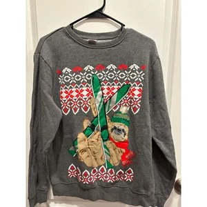 Unisex Skiing Sloth Ugly Christmas Holiday Sweatshirt Size medium - Picture 1 of 3