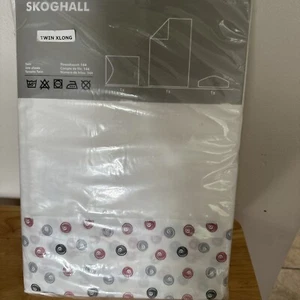 IKEA Skoghall Swirl Pattern Twin Xlong Sheet 3Pc NEW Flat Fitted Pillowcase - Picture 1 of 4