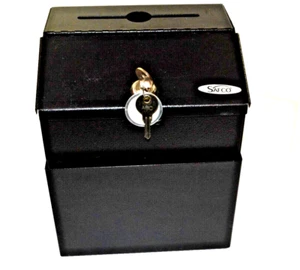 Safco Steel Suggestion/Key Drop Box with Locking Top, Black Model SAF4232BL - Picture 1 of 6