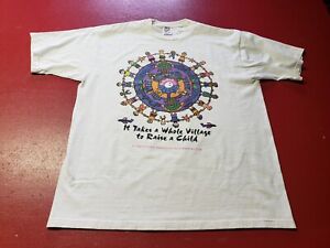 Vintage Jerzees T-Shirt Wht XL 1995 Child Abuse, Made In U.S.A. Cotton Blend