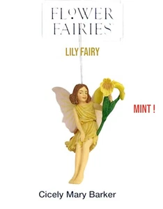 Flower Fairies Cicely Mary Barker Lily Fairy Ornament w/Gold Color Hanging Cord - Picture 1 of 2