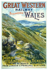 VINTAGE WALES GWR RAILWAY A4 POSTER PRINT - Picture 1 of 1