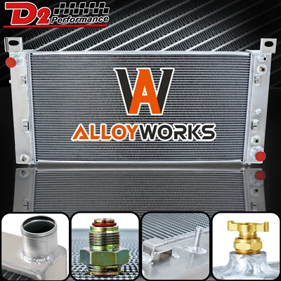 34"W 4 Row Radiator For 1999-2013 Chevrolet Tahoe Silverado 1500 2500 GMC Yukon Foto 1 de 4