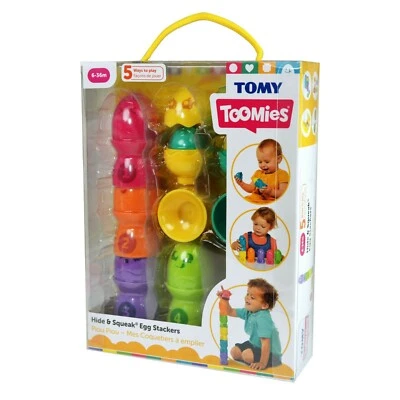 TOMY Toomies Hide & Squeak Eggstension Egg Stackers - Image 1 of 4