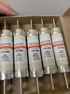 MERSEN TR100R 100AMP 240VAC DUAL ELEMENT TIME DELAY FUSES. ** 5 Per Box/New** - Picture 1 of 2