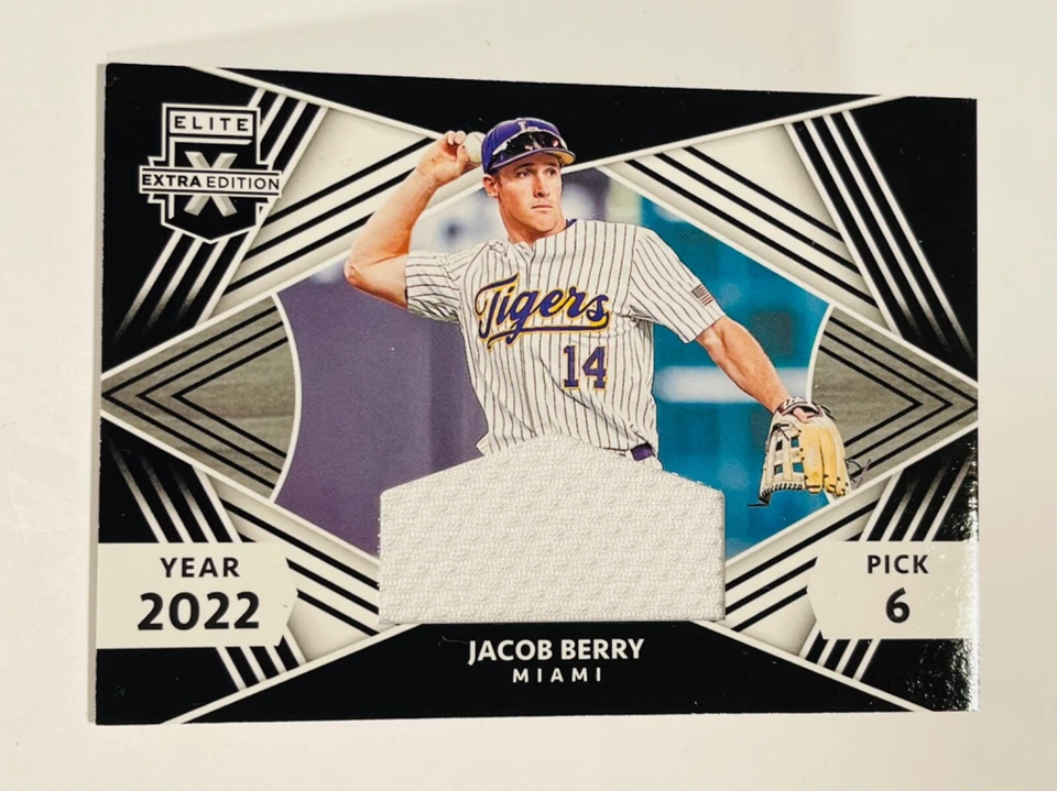 JACOB BERRY 2022 Panini Elite Extra Edition RC Rookie JERSEY Patch FRM-JB - Image 1 of 2
