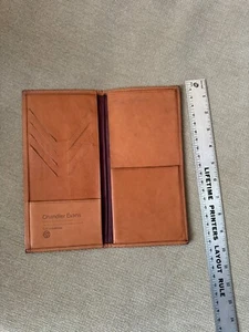 Chandler Evans Echtleder Scheckbuch Karte Ausweis Reisepass Etui Geldbörse braun - Bild 1 von 14