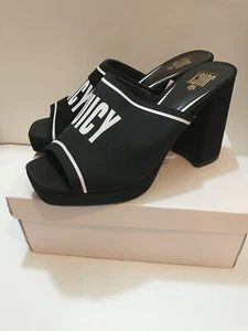 Sandalias Juicy Couture Juicy Girly para mujer talla 10 tacón 4,5" negro blanco logotipo - Imagen 1 de 15