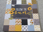 12” 24 Design Paper Pad Follow The Sun Bright Gold Yellow Flowers - Scrapbooking