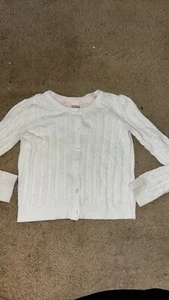 Little Girls White Cable Knit Gymboree Cardigan Sweater - Picture 1 of 5