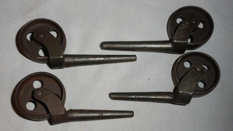 4 Antique Industrial Metal Furniture Dresser/Stand/Chair Casters Cover