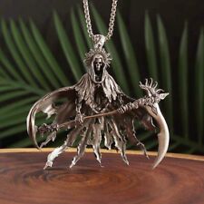 Hell Grim Reaper Goddess Death Pendant Skull Devil Necklace Gothic Punk Jewelry