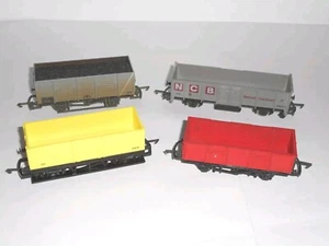 Hornby, Lima NCB & Jouef (red) open wagons x 4. OO Scale. Good cond. No boxes - Picture 1 of 13