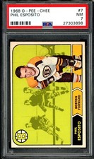 1968-69 OPC O-pee-Chee NHL Hockey #7 Phil Esposito HOF PSA 7 NM Boston Bruins