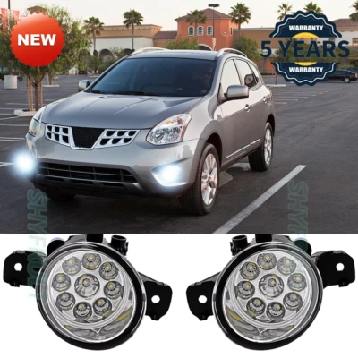 Pair Bumper LED Fogs Driving Lamps white For Nissan Rogue 2008 2009 White 110W Foto 1 de 4
