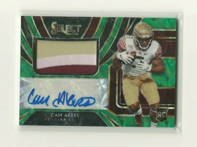 2020 Chronicles Draft CAM AKERS SP Select Green 3-Color Patch Auto RPA #d 08/49 - Image 1 of 2