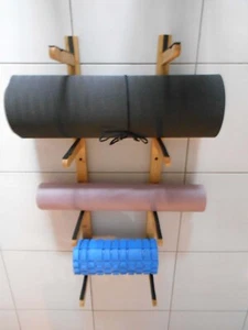 Yoga Mat Bamboo Wall Rack - Picture 1 of 9