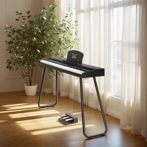 Glarry 88 Key Semi-Weighted Digital Home Piano With Pedal,Microphone,Headphone - Picture 1 of 7