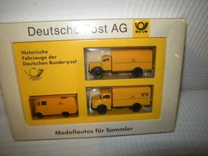 1:87 H0 Brekina Deutsche Post set de coleccionista Mercedes-Benz paquetería en embalaje original - Imagen 1 de 1