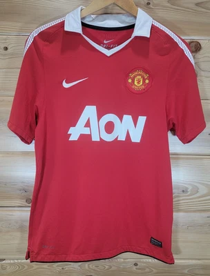 Camiseta de fútbol Nike Manchester United para hombre pequeña roja AON Foto 1 de 4