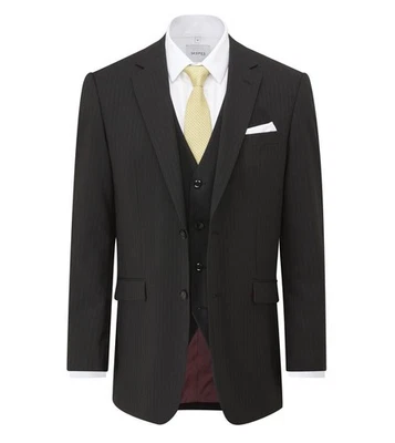 Skopes Hombre Darwin Traje Chaqueta En Negro con Rayas, Talla 34-72 - Imagen 1 de 4