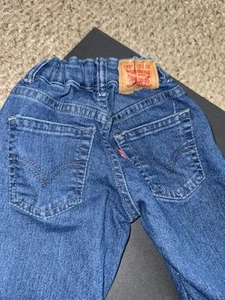 Levi's 505 Regular Boys Jeans Size 5 with Elastic Waist Adjusters Straight Leg - Picture 1 of 8