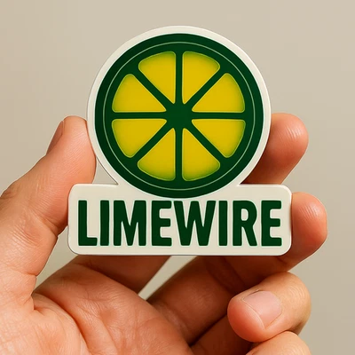 JEK SERVICES COMPANY Retro Style Limewire Gloss Vinyl Sticker, Nostalgic 2000's Torrent Pirate Decal