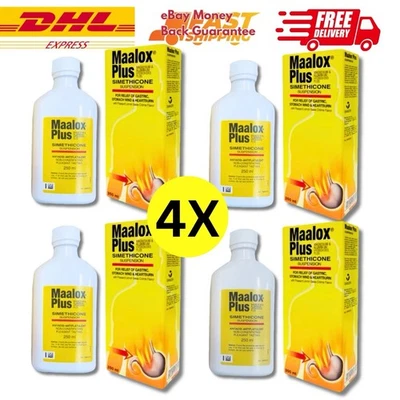Suspensión 4 X 250 ml Maalox Plus SIMETICONA para viento gástrico, estómago ENVÍO RÁPIDO Foto 1 de 4