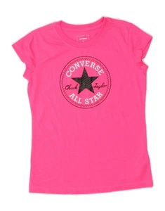 CONVERSE Girls Graphic T-Shirt Top 12-13 Years Large Pink Polyester CH37 - Picture 1 of 3