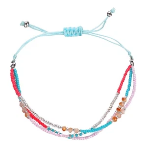 Lindas tobilleras pulseras coloridas con cuentas tejidas - Imagen 1 de 12